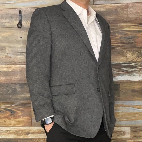 Jos. A. Bank 100% Camelhair Gray Blazer Sport Jacket Size 46L
